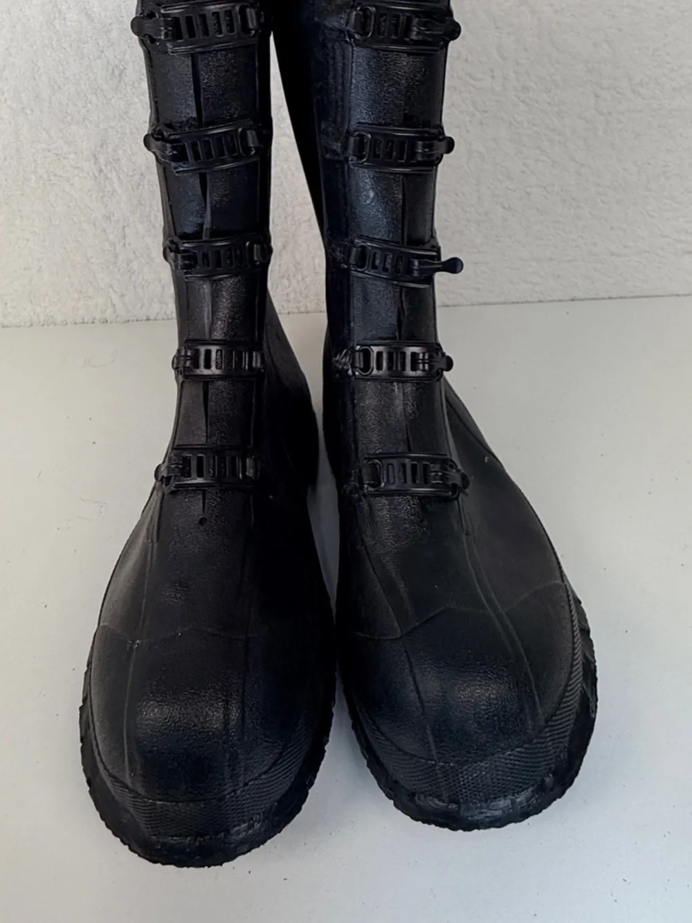 Servus Rubber Work Boots Mens 10 Black Waterproof Buckle Rain Boots